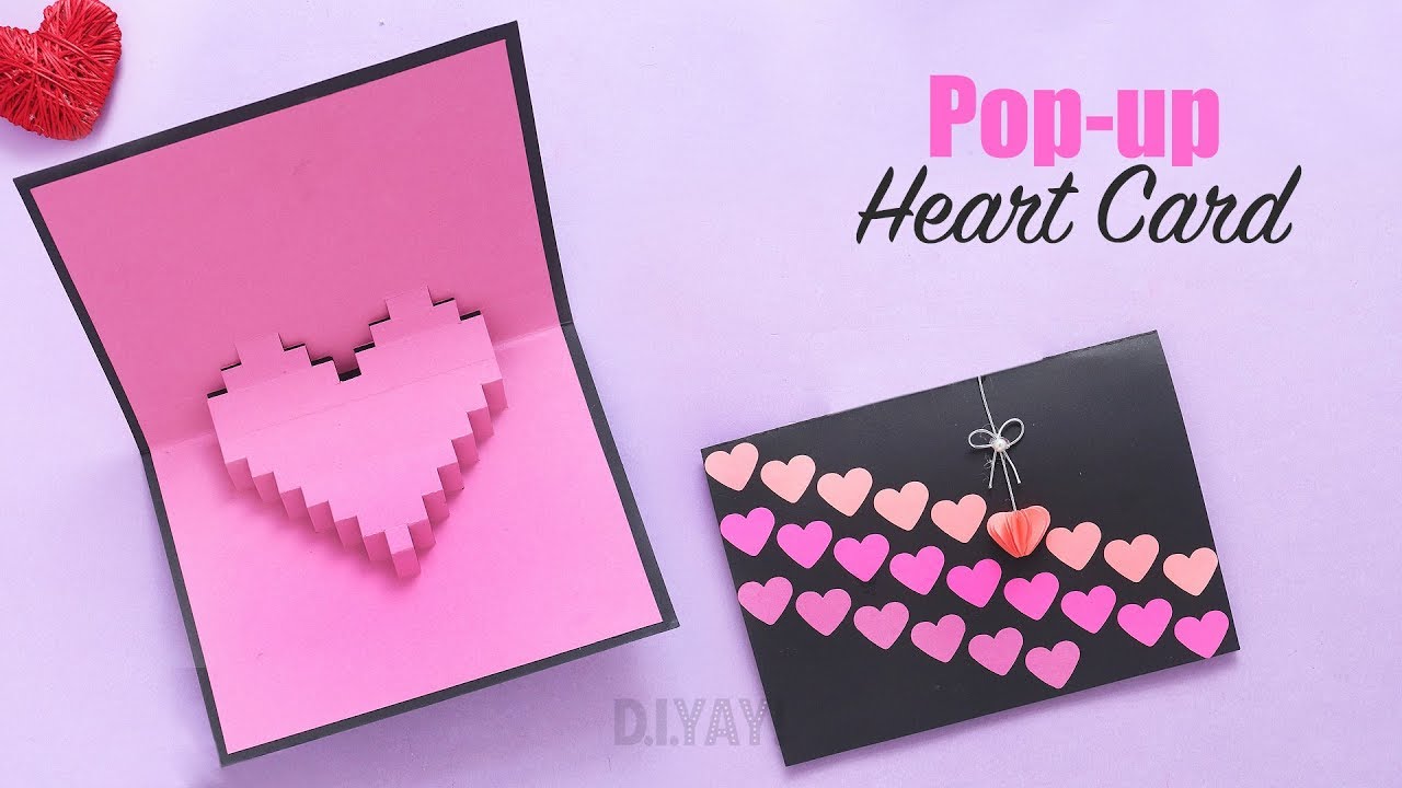 How To Make Pop Up Heart Card | Pop Up Card | 3D Heart Card - Youtube