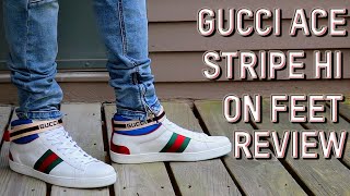 Gucci Ace Stripe High On Feet Review - Youtube