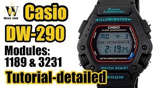 Casio Dw-290 - Module 3131 & 1189 - Tutorial On How To Setup And Use All  The Functions - Youtube